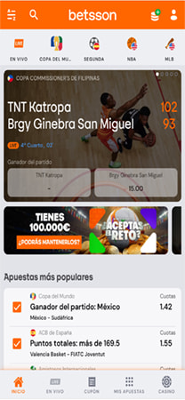 Página de inicio de Betsson
