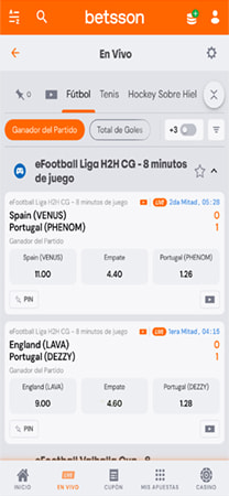 Apuestas en vivo en Betsson