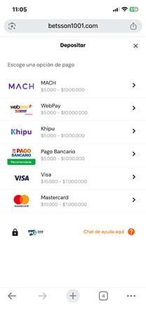 Formas de pago