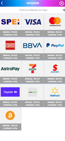 Depósito con métodos de pago en PlayUZU