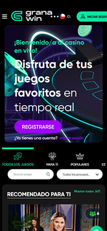 Sección de juegos crash y Plinko en GranaWin