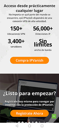 Información detallada de la VPN IPVanish