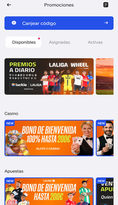 Bonos y promociones