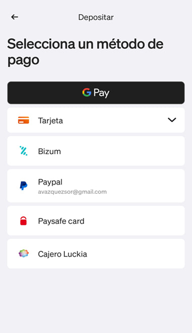 Métodos de pago