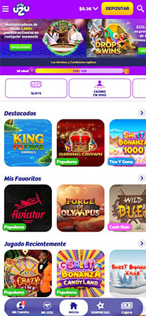 Lobby de tragamonedas de PlayUZU