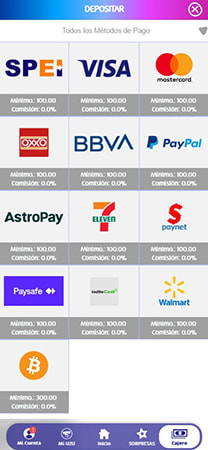 Cajero de PlayUZU con Bitcoin como método de pago
