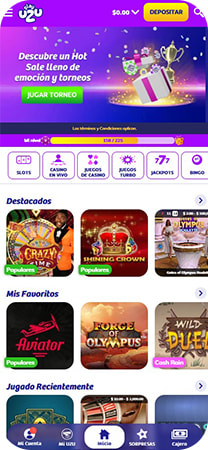 Página principal de PlayUZU