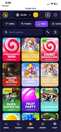 Juegos originales de Roobet como Mines y Crash