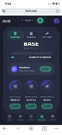 Listado de beneficios diarios y sistema de cashback