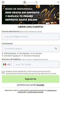 Regístrate en la app de Winpot