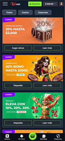 Bono cargado en la cuenta de Winpot