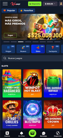 Juegos disponibles para jugar en Winpot