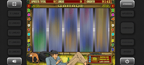Tablero de la slot Garage al jugar en un casino online.