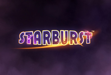 Portada de la tragaperras Starburst, disponible en casinos online.
