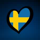 Corazón con la bandera de Suecia