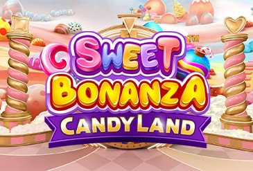 Portada del juego en vivo Sweet Bonanza Candyland.