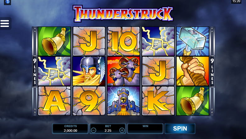 Juego demo de la slot Thunderstruck.