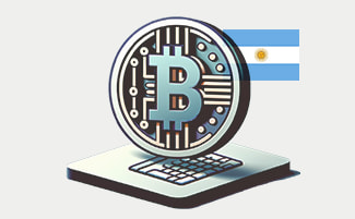 Símbolo de Bitcoin y bandera de Chile.