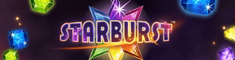Logo con el nombre de la tragamonedas Starburst.