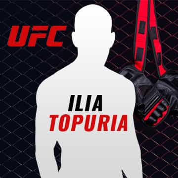 Silueta de Ilia Topuria, luchador de la UFC.