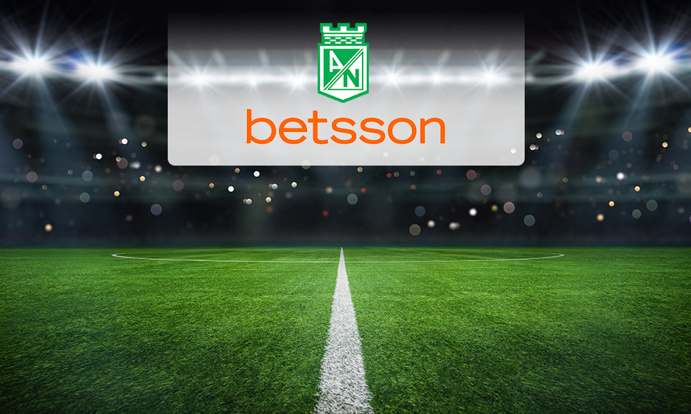 Logo de Betsson en un campo de fútbol.