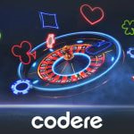 Símbolos digitales de juegos de casino y el logo de Codere.