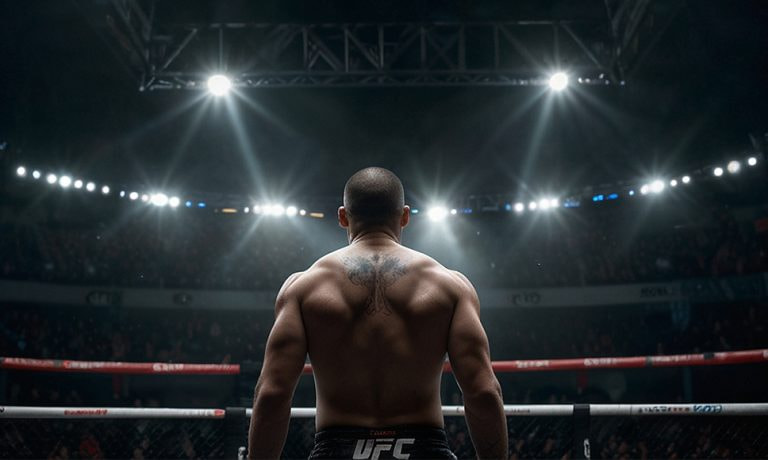 Luchador de UFC en el ring.