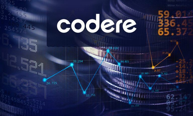 Símbolo de Codere con gráficos de negocio.