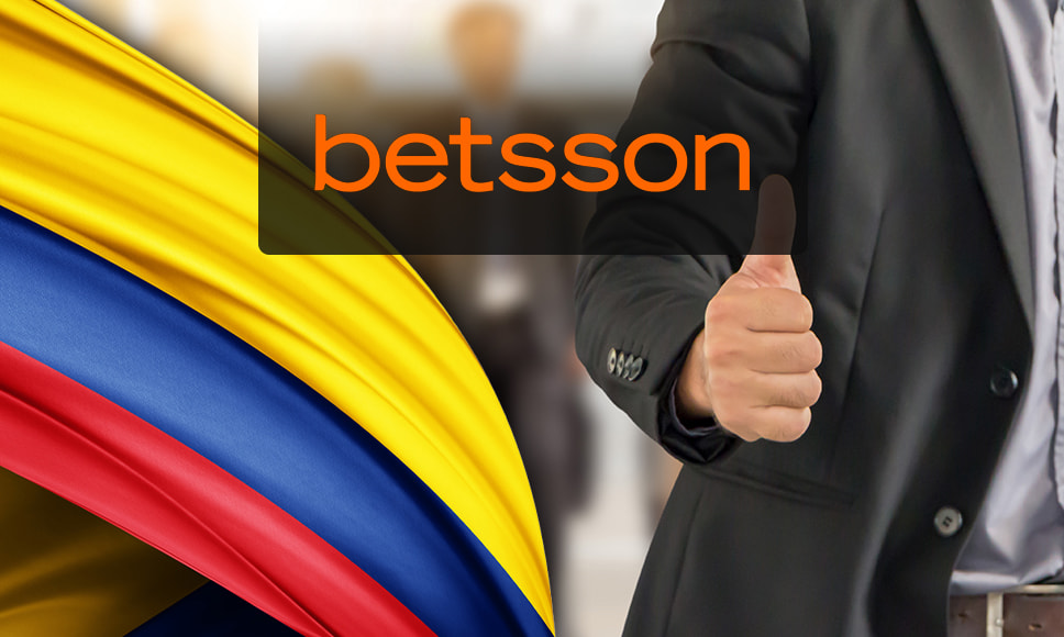 Logo de Betsson y bandera colombiana.