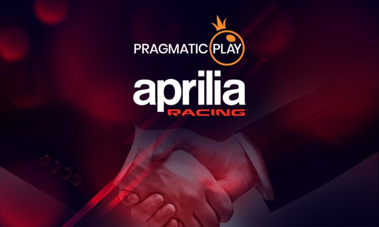 Logos del proveedor de software Pragmatic Play y Aprilia Racing Team.