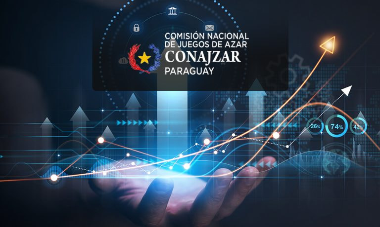 Logo de la Comisión Nacional de Juegos de Azar de Paraguay en un entorno digital.