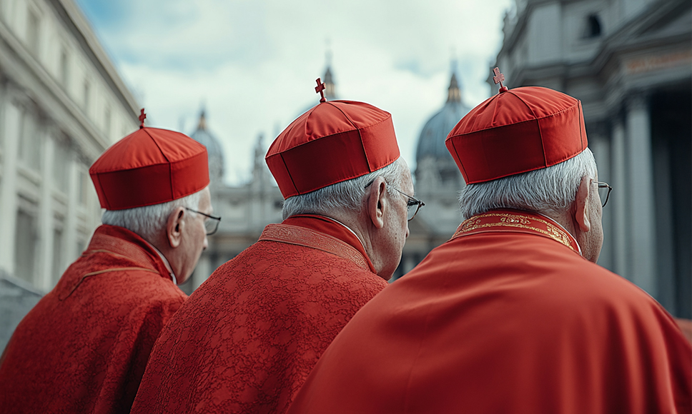 Tres cardenales posibles candidatos a la apuestas al nuevo papa en el Vaticano, Roma.