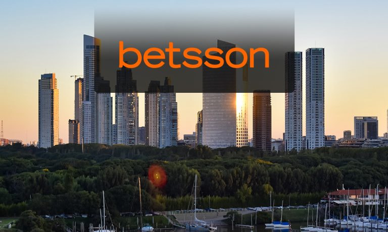 El logo de Betsson perfilándose sobre la ciudad de Buenos Aires.