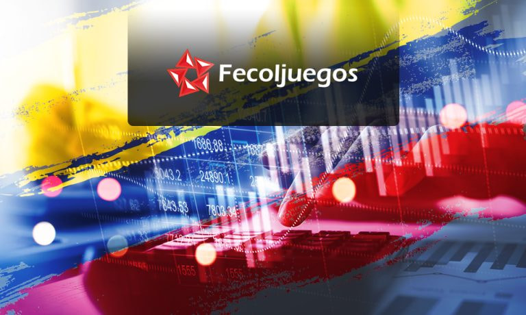Símbolo de Fecoljuegos, bandera de Colombia y gráficas.
