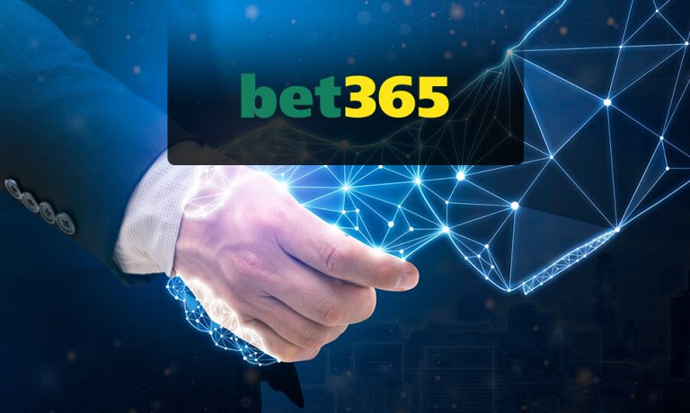 Logo de bet365 con el trasfondo de un acuerdo comercial de venta.