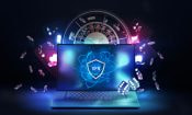 Ordenador personal accediendo a un casino online con VPN.