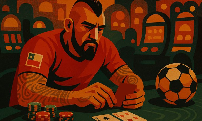 Arturo Vidal y apuestas en un casino.