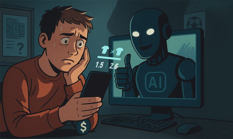 IA sugiere apuestas a un joven inseguro.