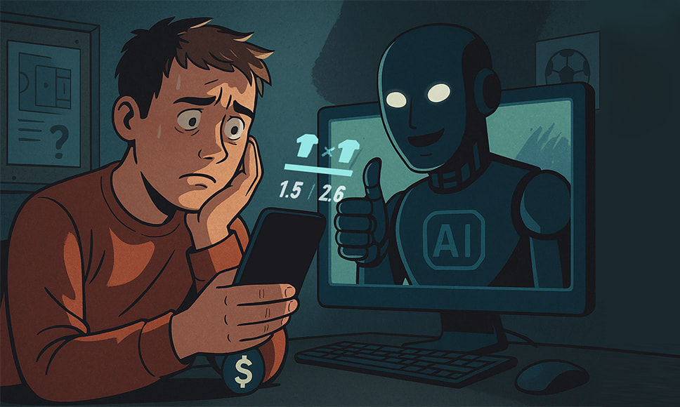IA sugiere apuestas a un joven inseguro.