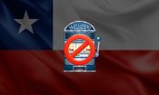 Icono de una slot con la señal de prohibido y la bandera chilena de fondo.