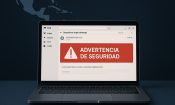 Correo fraudulento simulado con alerta de seguridad por intento de phishing en América Latina.
