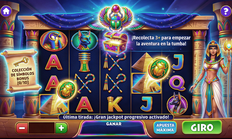 Tragaperras con compra de bonos de temática egipcia